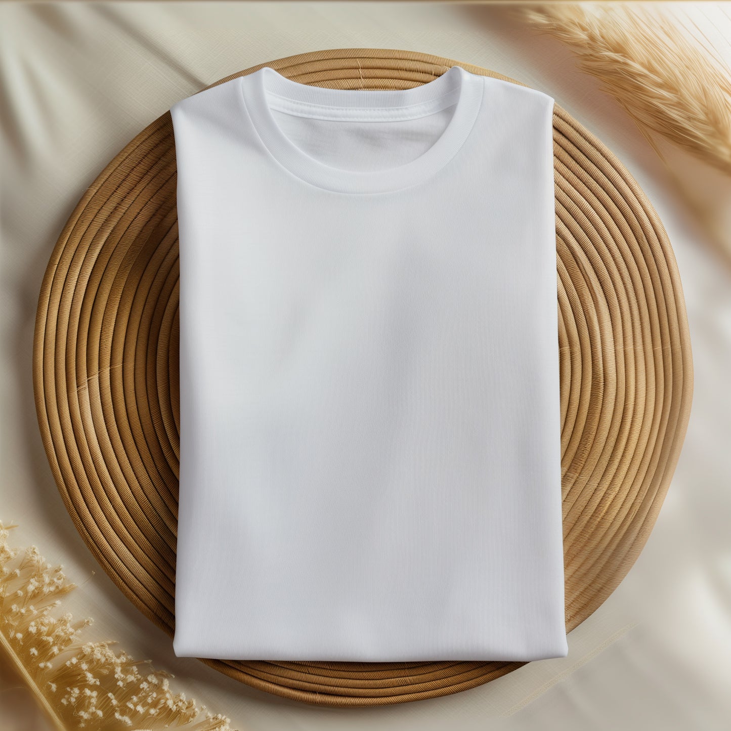 Plain White- Unisex Round Neck Half Sleeves Classic T-shirt