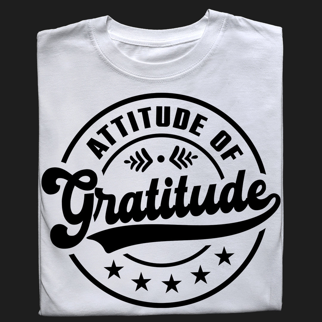 Attitude Of Gratitude White- Unisex Round Neck Half Sleeves Classic T-shirt