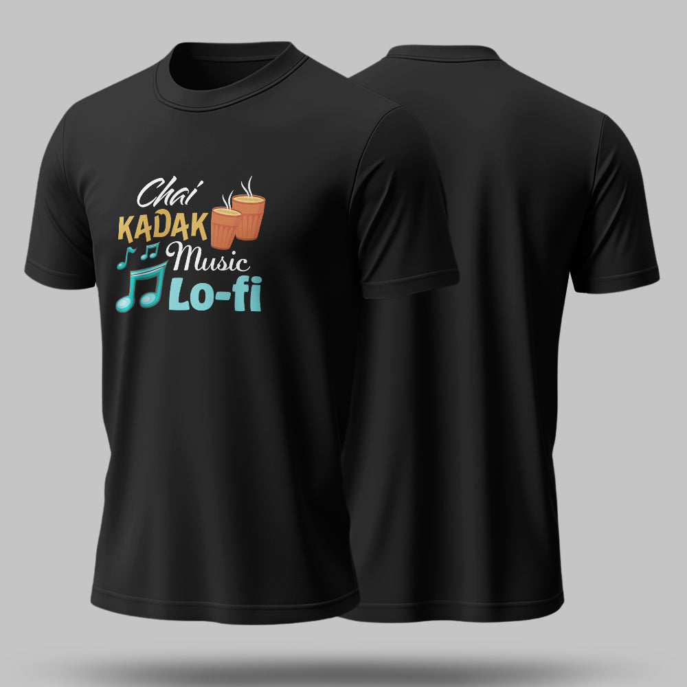 Chai Kadak Music Lo-fi - Unisex Round Neck Half Sleeves Classic T-shirt