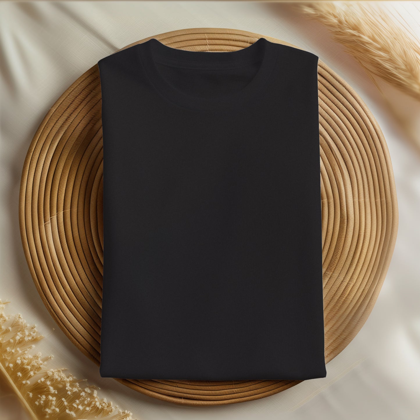 Plain Black- Unisex Round Neck Half Sleeves Classic T-shirt