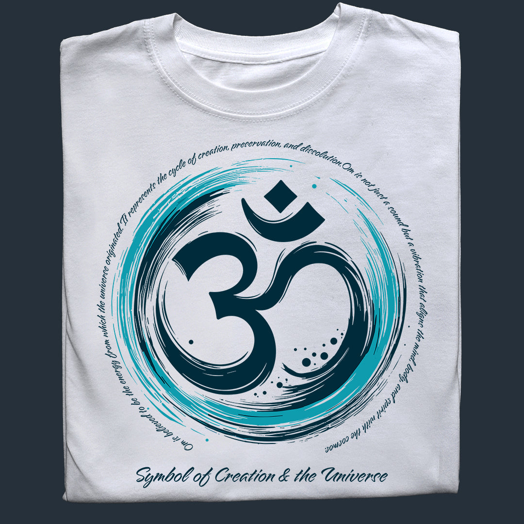 OM White- Unisex Round Neck Half Sleeves Classic T-shirt