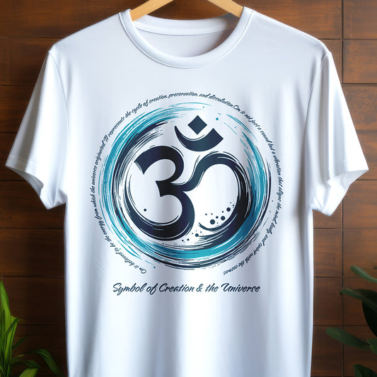 OM White- Unisex Round Neck Half Sleeves Classic T-shirt