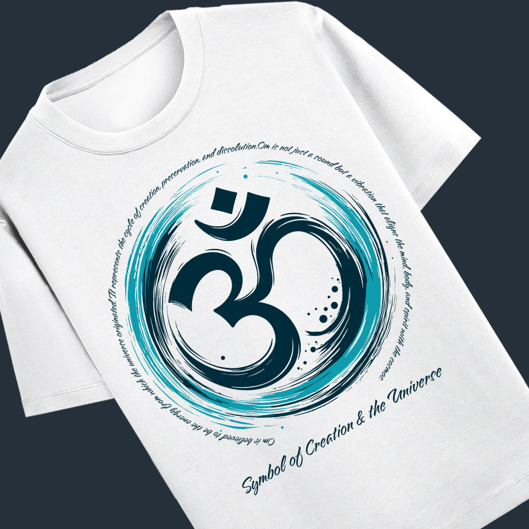 OM White- Unisex Round Neck Half Sleeves Classic T-shirt