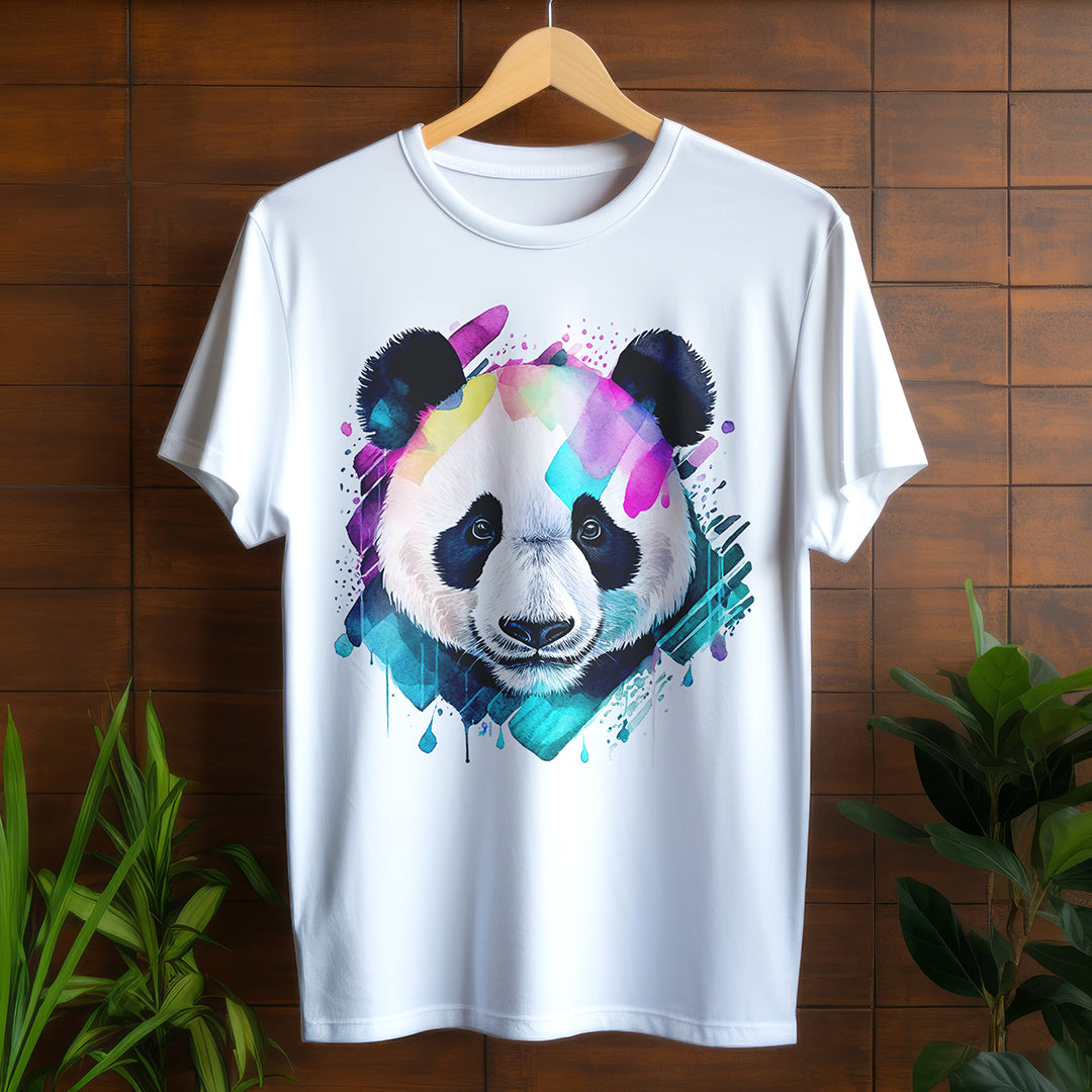 Panda Head- Unisex Round Neck Half Sleeves Classic T-shirt