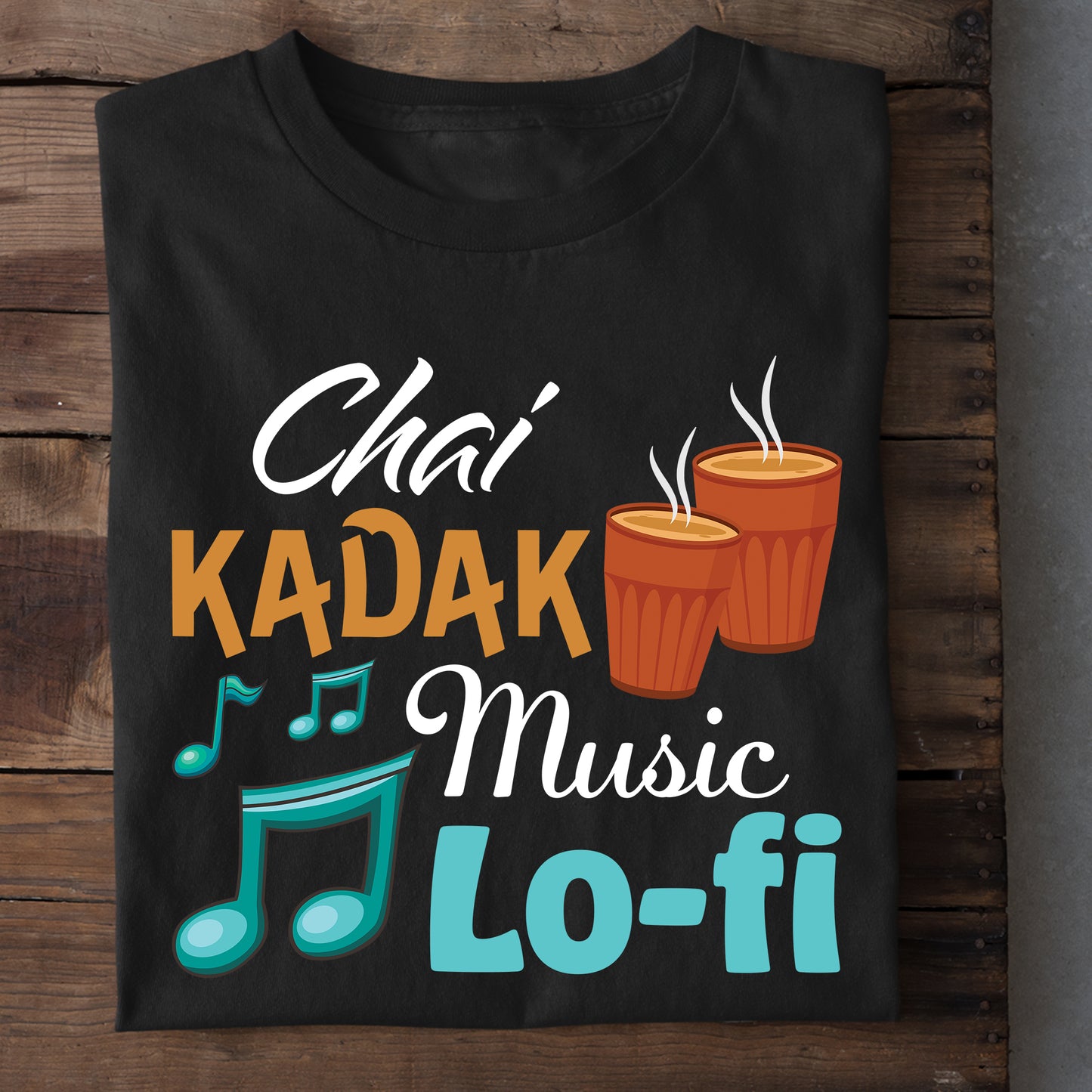 Chai Kadak Music Lo-fi - Unisex Round Neck Half Sleeves Classic T-shirt