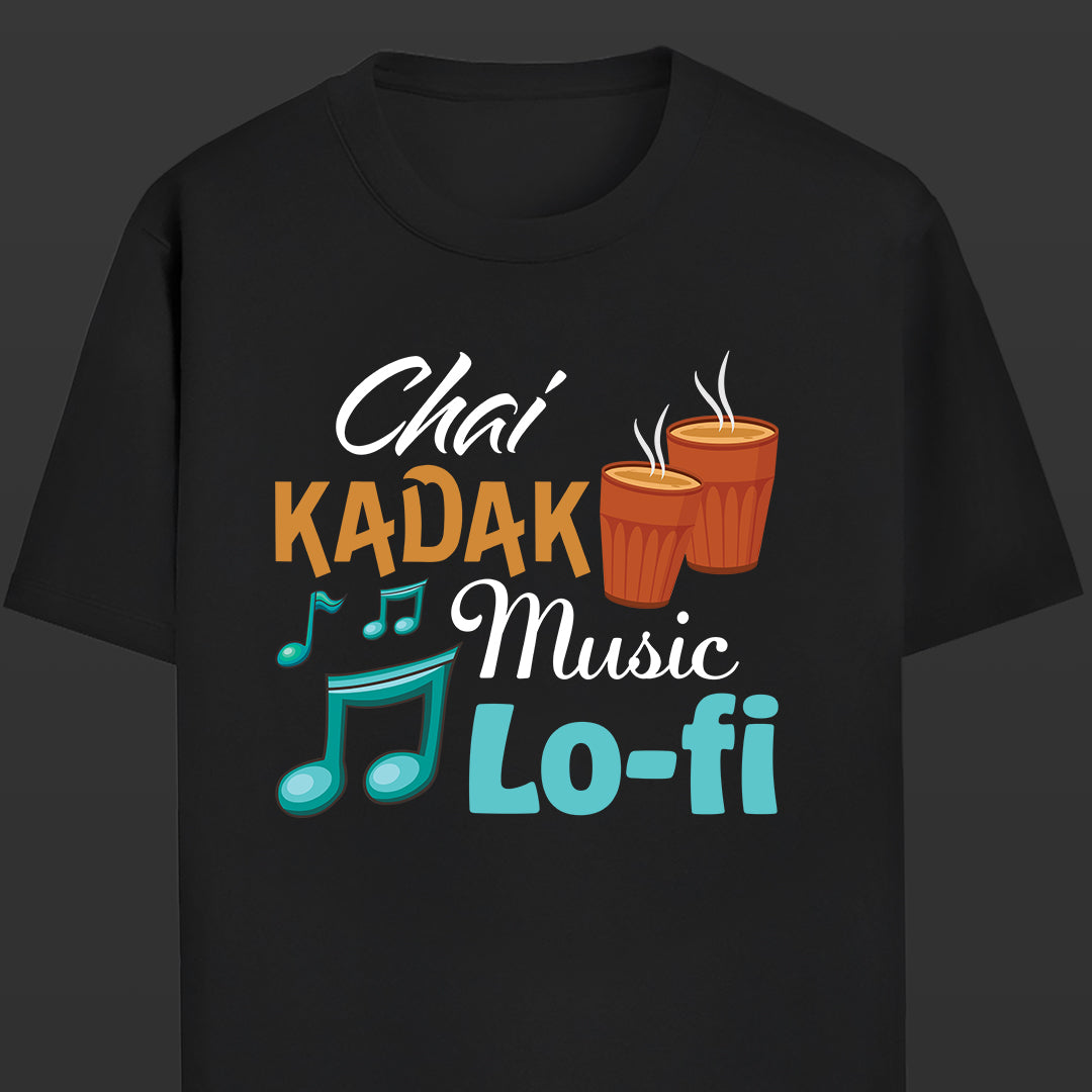 Chai Kadak Music Lo-fi - Unisex Round Neck Half Sleeves Classic T-shirt