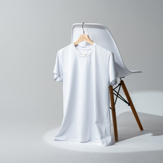 Plain White- Unisex Round Neck Half Sleeves Classic T-shirt